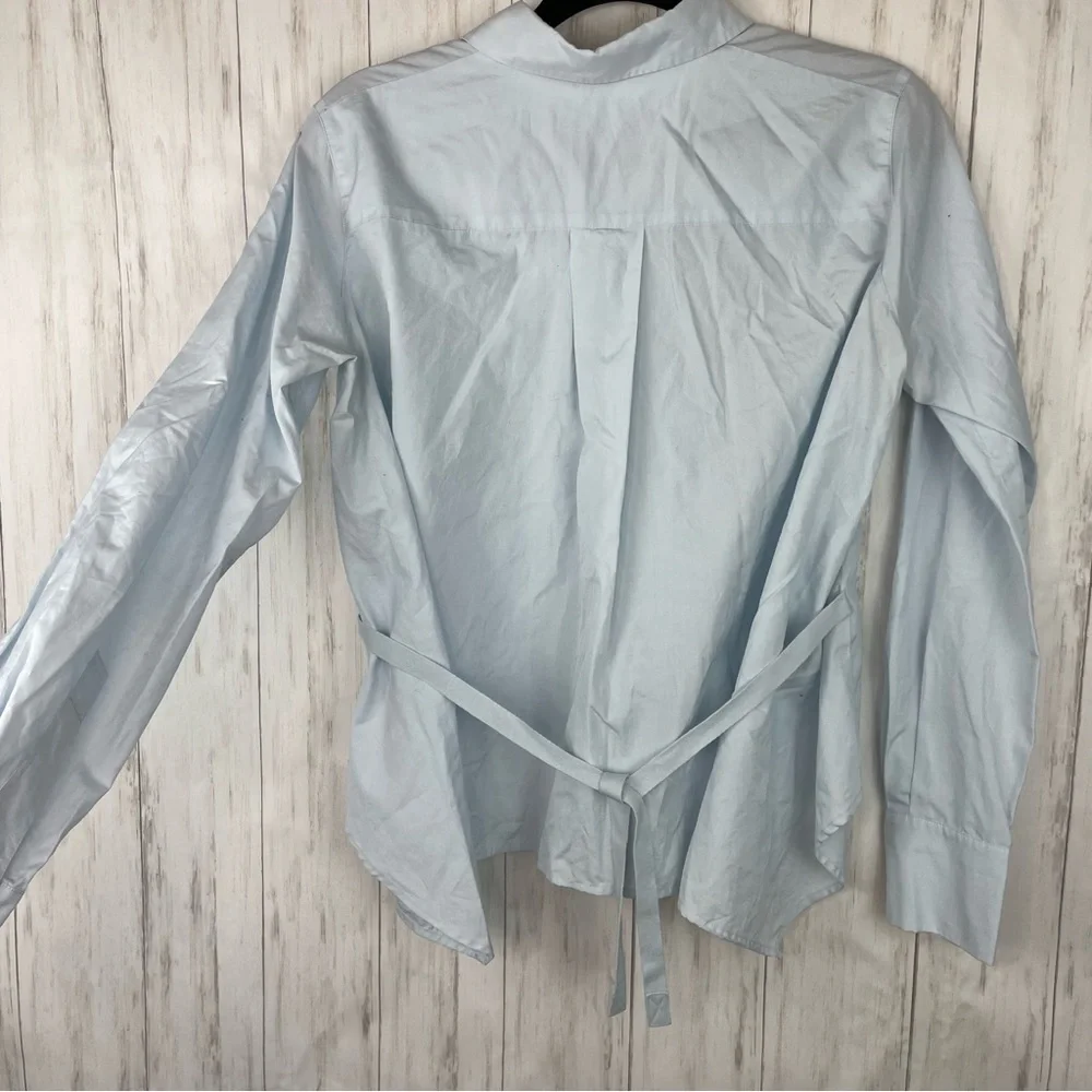 Vince blue collared tie waist button down Small - Picture 4 of 5